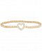 wrapped Diamond Heart Stretch Bead Bracelet (1/6 ct. t. w. ) in 14k Gold over Sterling Silver, Created for Macy's