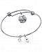 Unwritten Daughters Charm and Crystal Bangle Bracelet in Silver-Plated Stainless Steel