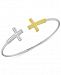 Wrapped Diamond Cross Flexie Bangle Bracelet (1/6 ct. t. w. ) in Sterling Silver & 14k Gold-Plate, Created for Macy's