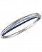 Royal Bleu by Effy Sapphire (1-1/10 ct. t. w. ) and Diamond (1/3 ct. t. w. ) Bangle Bracelet in 14k White Gold, Created for Macy's