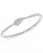 wrapped Diamond (1/6 ct. t. w. ) and Bead Angel Wing Stretch Bracelet in Sterling Silver, Created for Macy's