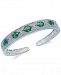 Emerald (5 ct. t. w. ) and White Sapphire (1 ct. t. w. ) Cuff Bracelet in Sterling Silver, Created for Macy's