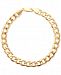 Italian Gold Men's Large Curb Link Bracelet in 10k Gold
