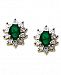 10k Gold Earrings, Emerald (9/10 ct. t. w. ) and Diamond Accent Earrings