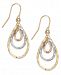 10k Two-Tone Gold Earrings, Multi Pear Diamond Cut Earrings