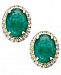 Emerald and White Sapphire Oval Stud Earrings in 10k Gold (2-1/2 ct. t. w. ), Created for Macy's