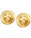 Signature Gold Button Stud Earrings in 14k Gold over Resin