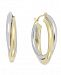 Interlocking Hoop Earrings in 10k White and 10k Yellow Gold, 19mm