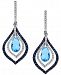 Effy Blue Topaz and Sapphire (4-5/8 ct. t. w. ) and Diamond (1/3 ct. t. w. ) Drop Earrings in 14k White Gold