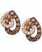 Le Vian White and Chocolate Diamond Teardrop Earrings in 14k Rose Gold (1/2 ct. t. w. )