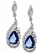 Sapphire (1-3/4 ct. t. w. ) and Diamond (1/3 ct. t. w. ) Drop Earrings in 14k White Gold