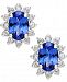 Tanzanite (7/8 ct. t. w. ) and Diamond (1/2 ct. t. w. ) Stud Earrings in 14k White Gold