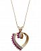 Ruby (3/4 ct. t. w. ) and Diamond (1/8 ct. t. w. ) Heart Pendant in 14K Gold