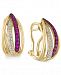 Effy Diamond (1/4 ct. t. w. ) and Ruby (3/8 ct. t. w. ) Rounded Stud Earrings in 14k Gold, Created for Macy's