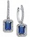 Sapphire (1-1/4 ct. t. w. ) and Diamond (1/4 ct. t. w. ) Earrings in 14k White Gold