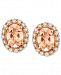 Le Vian Peach Morganite (1 ct. t. w. ) and Diamond (1/4 ct. t. w. ) Oval Stud Earrings in 14k Rose Gold, Created for Macy's