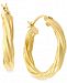 Twisted Hoop Earrings in 14k Gold