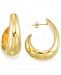 Signature Gold J-Hoop Earrings in 14k Gold over Resin