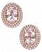 Morganite (2 ct. t. w. ) and Diamond (1/3 ct. t. w. ) Oval Stud Earrings in 14k Rose Gold