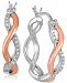 Diamond Two-Tone Twisted Hoop Earrings (1/8 ct. t. w. ) in Sterling Silver and 10k Rose Gold