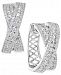 Arabella Swarovski Zirconia Crisscross Hoop Earrings in Sterling Silver, Created for Macy's