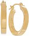 Bark Finish Hoop Earrings in 10k Gold, 2/3 inch