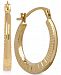 Ribbed-Style Hoop Earrings in 10k Gold, 2/3 inch