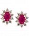 Amore by Effy Certified Ruby (1-9/10 ct. t. w. ) and Diamond (3/4 ct. t. w. ) Earrings in 14k Rose Gold, Created for Macy's