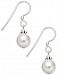 Jody Coyote Sterling Silver Earrings, White Crystal Pearl (8mm) Drop Earrings