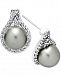 Cultured Tahitian Pearl (9mm) and Diamond (5/8 ct. t. w. ) Drop Earrings in 14k White Gold
