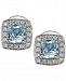 Le Vian Aquamarine (3/8 ct. t. w. ) and Diamond (1/10 ct. t. w. ) Stud Earrings in 14k White Gold
