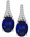 Lab-Created Sapphire (5-1/5 ct. t. w. ) and White Sapphire (1/8 ct. t. w. ) Drop Earrings in Sterling Silver