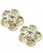 Children's 14k Gold Earrings, Cubic Zirconia Accent Flower Stud