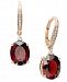 Garnet (6 ct. t. w. ) and Diamond Accent Oval Earrings in 14k Rose Gold