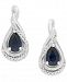Sapphire (1-1/10 ct. t. w. ) and Diamond (1/8 ct. t. w. ) Drop Earrings in 14k White Gold