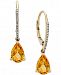 Citrine (2 ct. t. w. ) and Diamond Accent Drop Earrings in 14k Gold