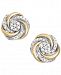 Diamond Swirl Stud Earrings (1/10 ct. t. w. ) in 14k Gold and Sterling Silver