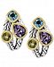 Balissima by Effy Multi-Gemstone Deco-Style Stud Earrings (5-1/10 ct. t. w. ) in Sterling Silver and 18k Gold