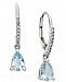 Aquamarine (1-1/10 ct. t. w. ) and Diamond (1/10 ct. t. w. ) Drop Earrings 14k White Gold