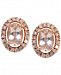 Morganite (1 ct. t. w. ) and Diamond (1/3 ct. t. w. ) Oval Button Stud Earrings in 14k Rose Gold