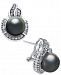 Cultured Tahitian Pearl (10mm) and Diamond (5/8 ct. t. w. ) Stud Earrings in 14k White Gold