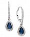 Sapphire (9/10 ct. t. w. ) and Diamond (1/5 ct. t. w. ) Drop Earrings in 14k White Gold
