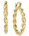Twisted Rope-Style Hoop Earrings in 14k Gold