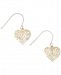 Openwork Puff Heart Drop Earrings in 10k Gold