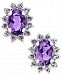 Amethyst (7/8 ct. t. w. ) and White Topaz (1/4 ct. t. w. ) Stud Earrings in 10k White Gold