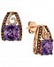 Le Vian Chocolatier Grape Amethyst (4 ct. t. w. ) and Diamond (1/2 ct. t. w. ) Stud Earrings in 14k Rose Gold