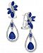 Effy Royal Bleu Sapphire (4-3/4 ct. t. w. ) and Diamond (5/8 ct. t. w. ) Fancy Drop Earrings in 14k White Gold, Created for Macy's