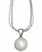 Cultured Freshwater Pearl Drop Pendant Necklace in Sterling Silver (12mm)