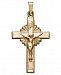 Sunburst Crucifix Cross Pendant in 14k Yellow Gold