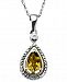 14k Gold and Sterling Silver Necklace, Citrine (5/8 ct. t. w. ) and Diamond Accent Teardrop Pendant
